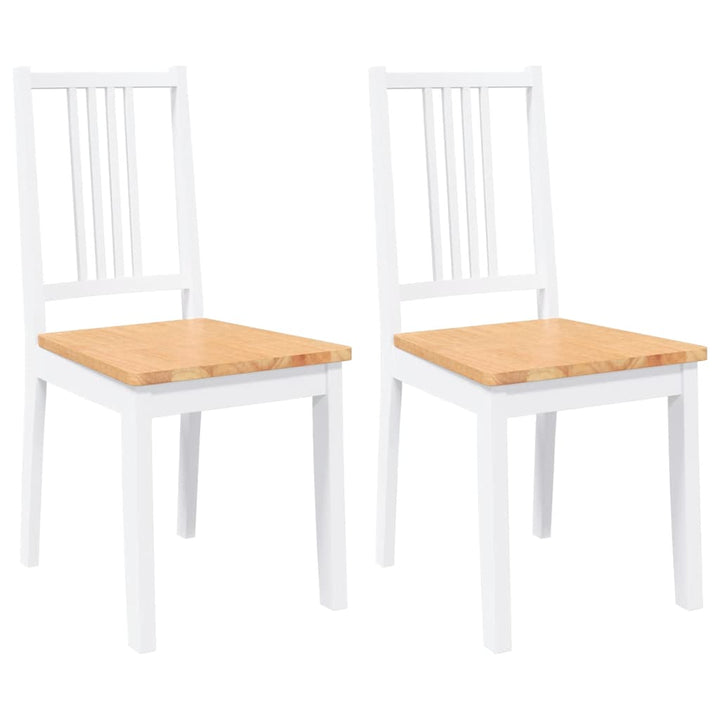 spisebordsstole 2 stk. massivt gummitræ hvid