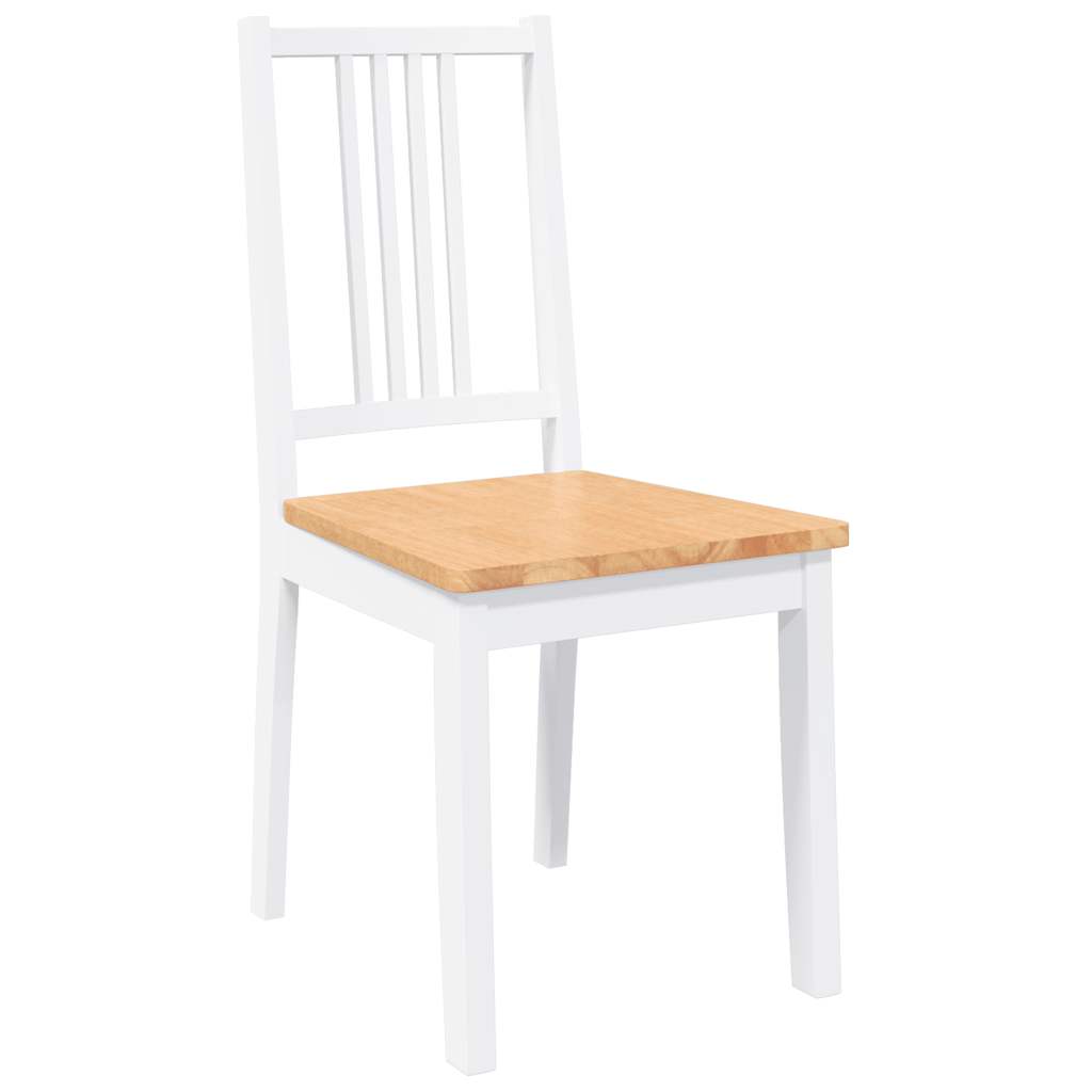spisebordsstole 2 stk. massivt gummitræ hvid