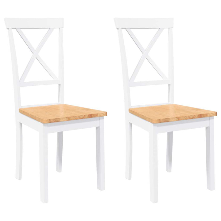 spisebordsstole 2 stk. massivt gummitræ hvid