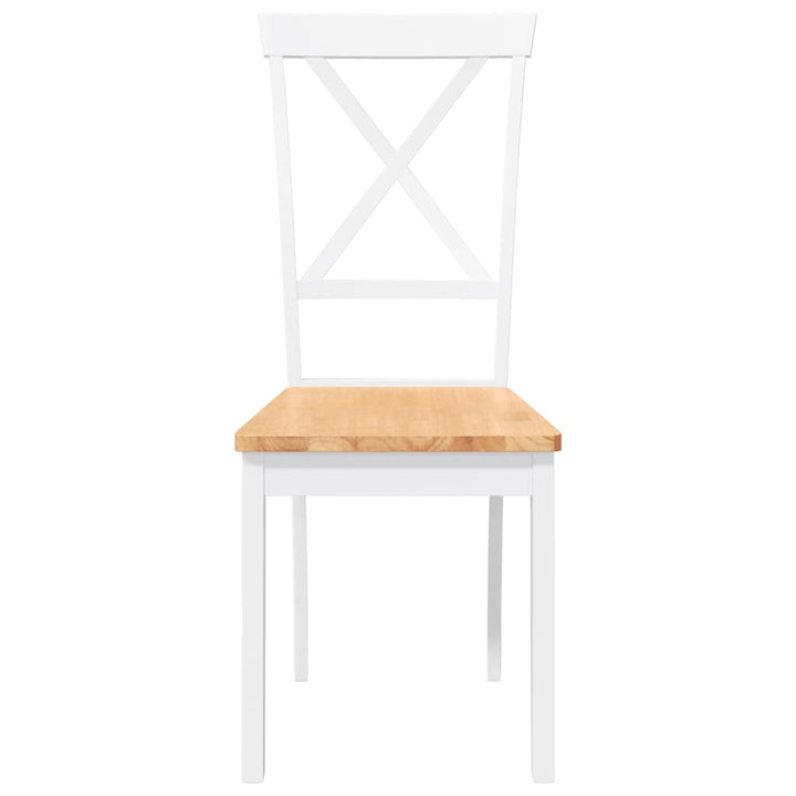 spisebordsstole 2 stk. massivt gummitræ hvid