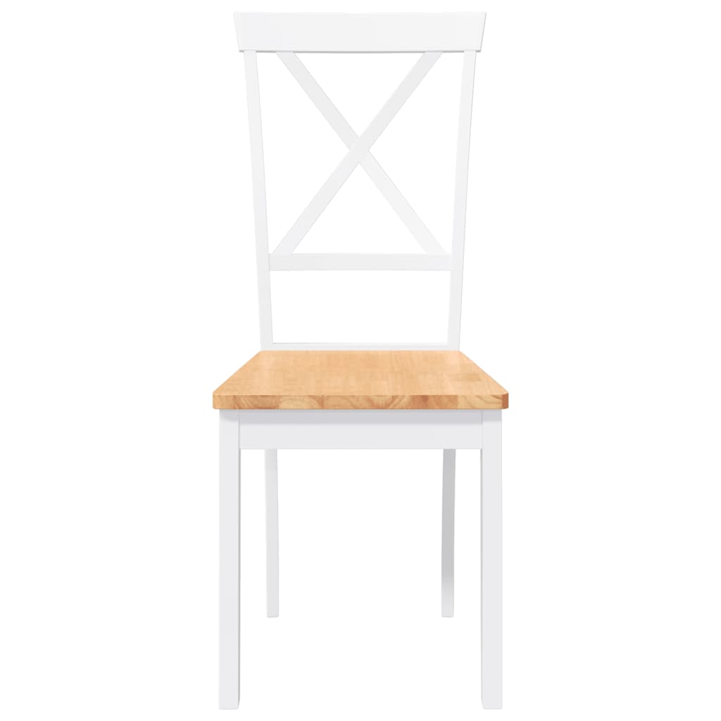 spisebordsstole 2 stk. massivt gummitræ hvid