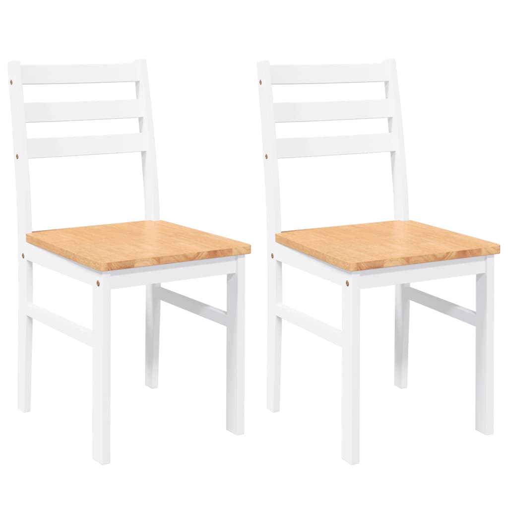 spisebordsstole 2 stk. massivt gummitræ hvid