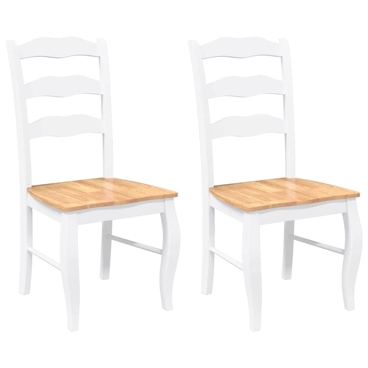 spisebordsstole 2 stk. massivt gummitræ hvid