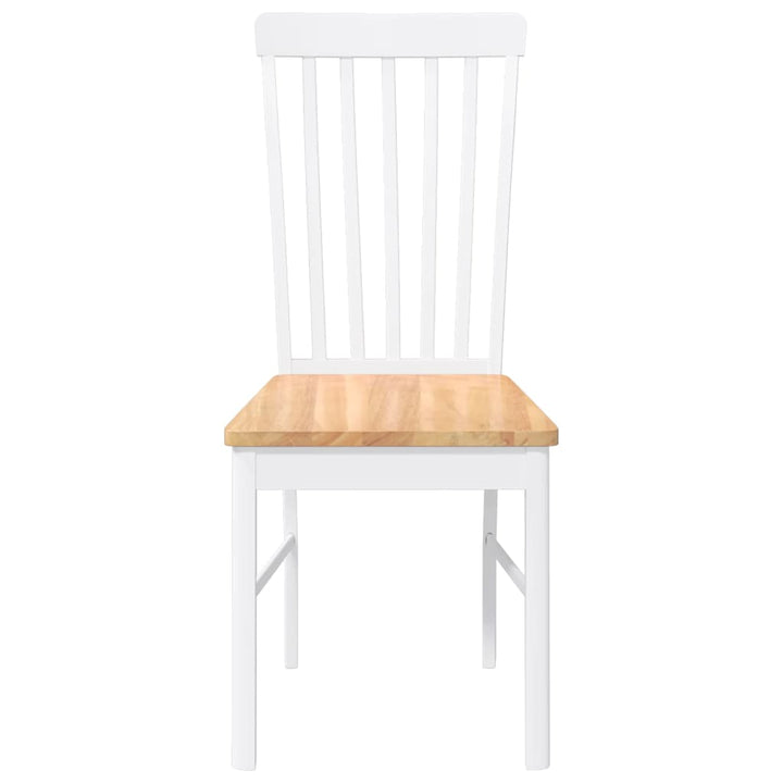 spisebordsstole 2 stk. massivt gummitræ hvid
