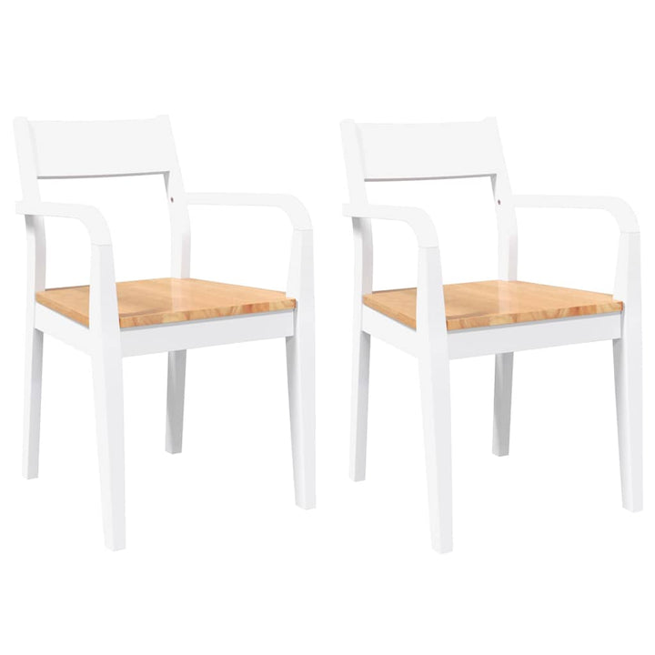 spisebordsstole 2 stk. massivt gummitræ hvid