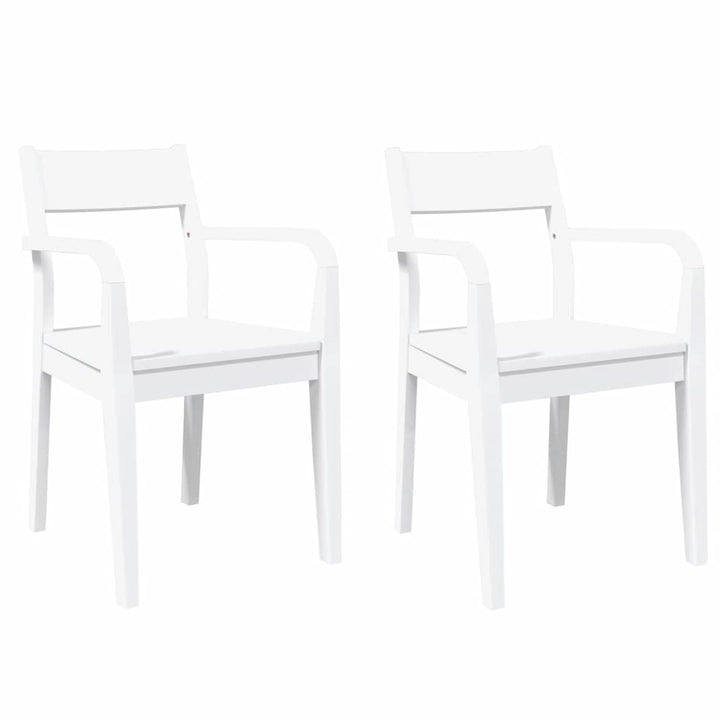 spisebordsstole 2 stk. massivt gummitræ hvid