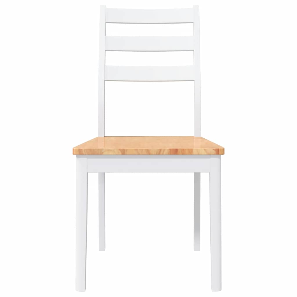 spisebordsstole 2 stk. massivt gummitræ hvid