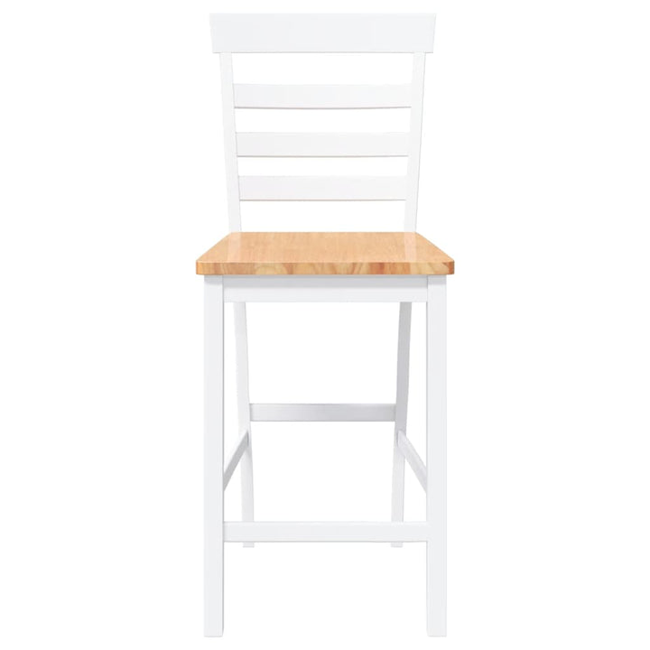 barstole 2 stk. massivt gummitræ hvid