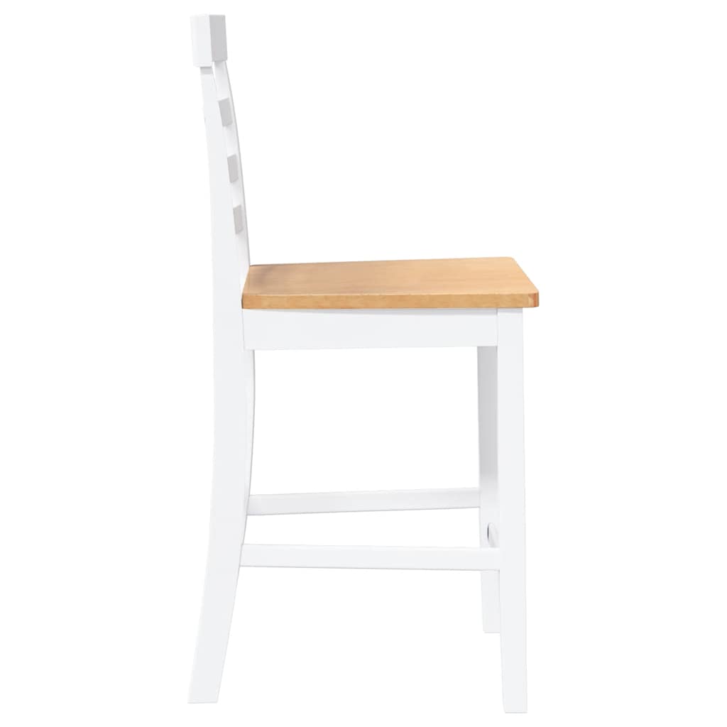 barstole 2 stk. massivt gummitræ hvid