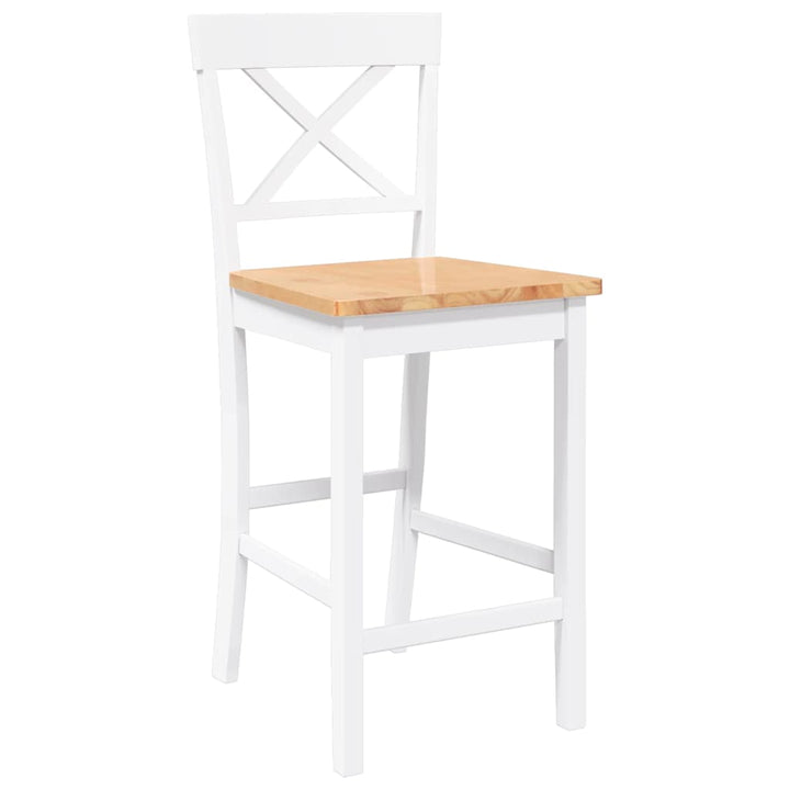 barstole 2 stk. massivt gummitræ hvid