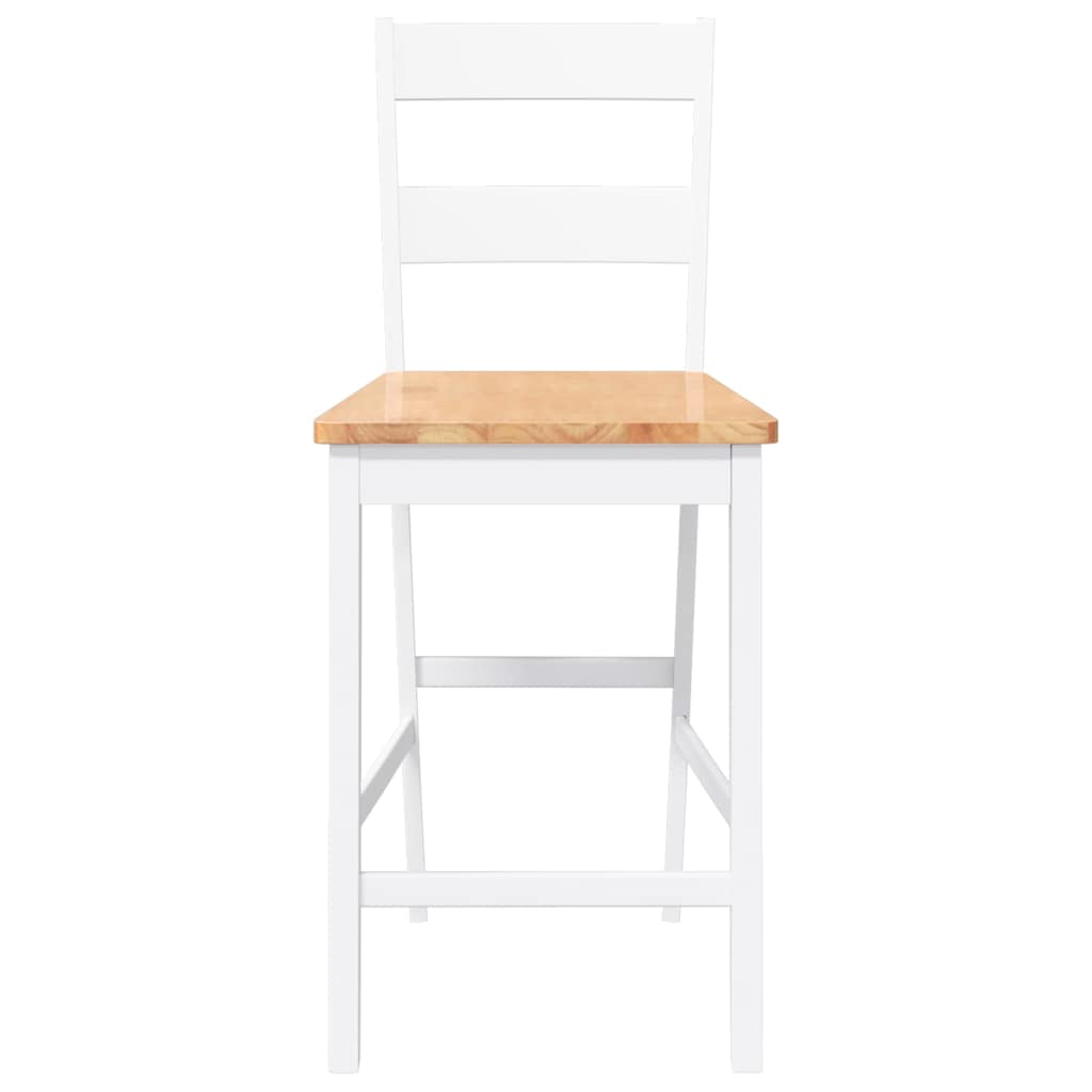 barstole 2 stk. massivt gummitræ hvid