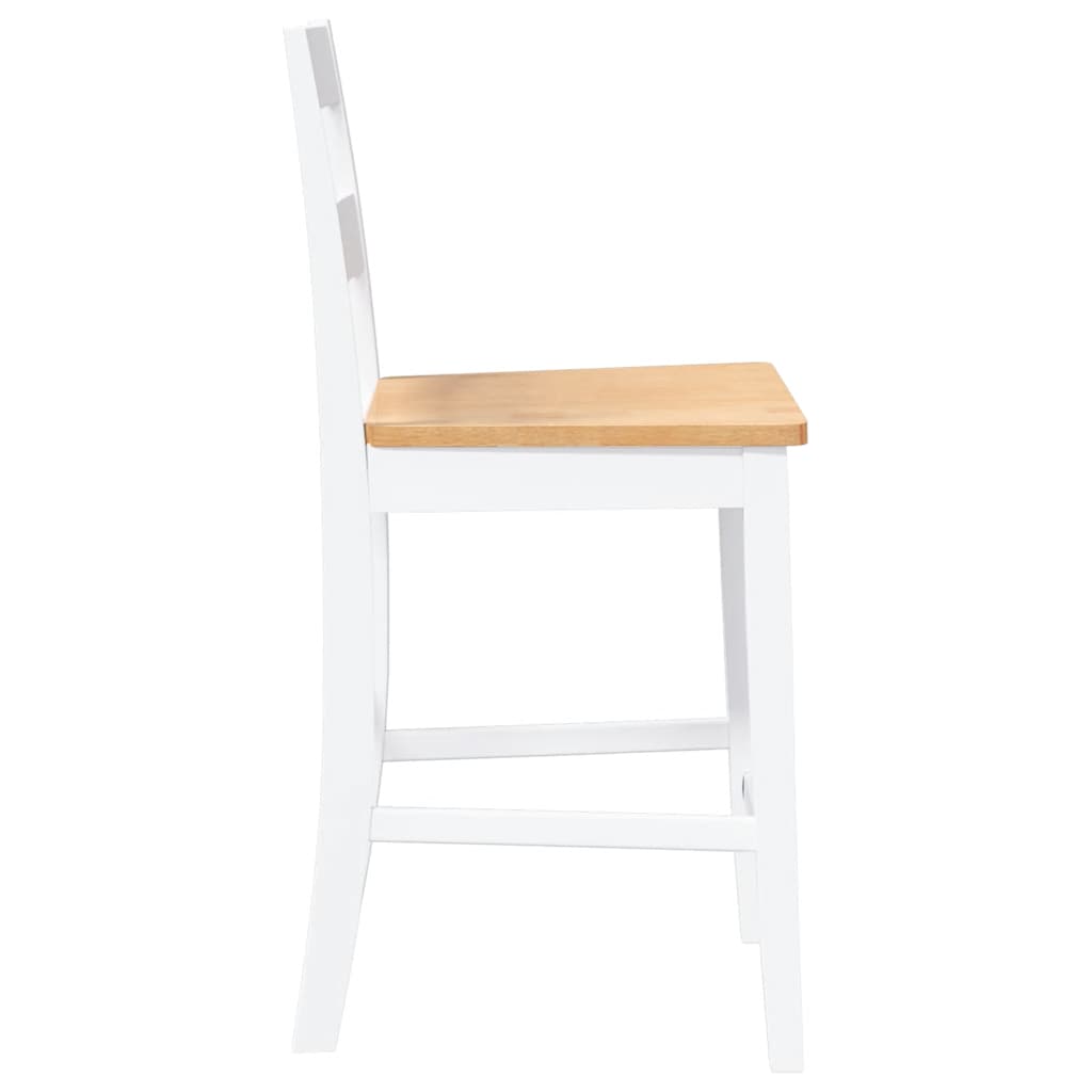 barstole 2 stk. massivt gummitræ hvid