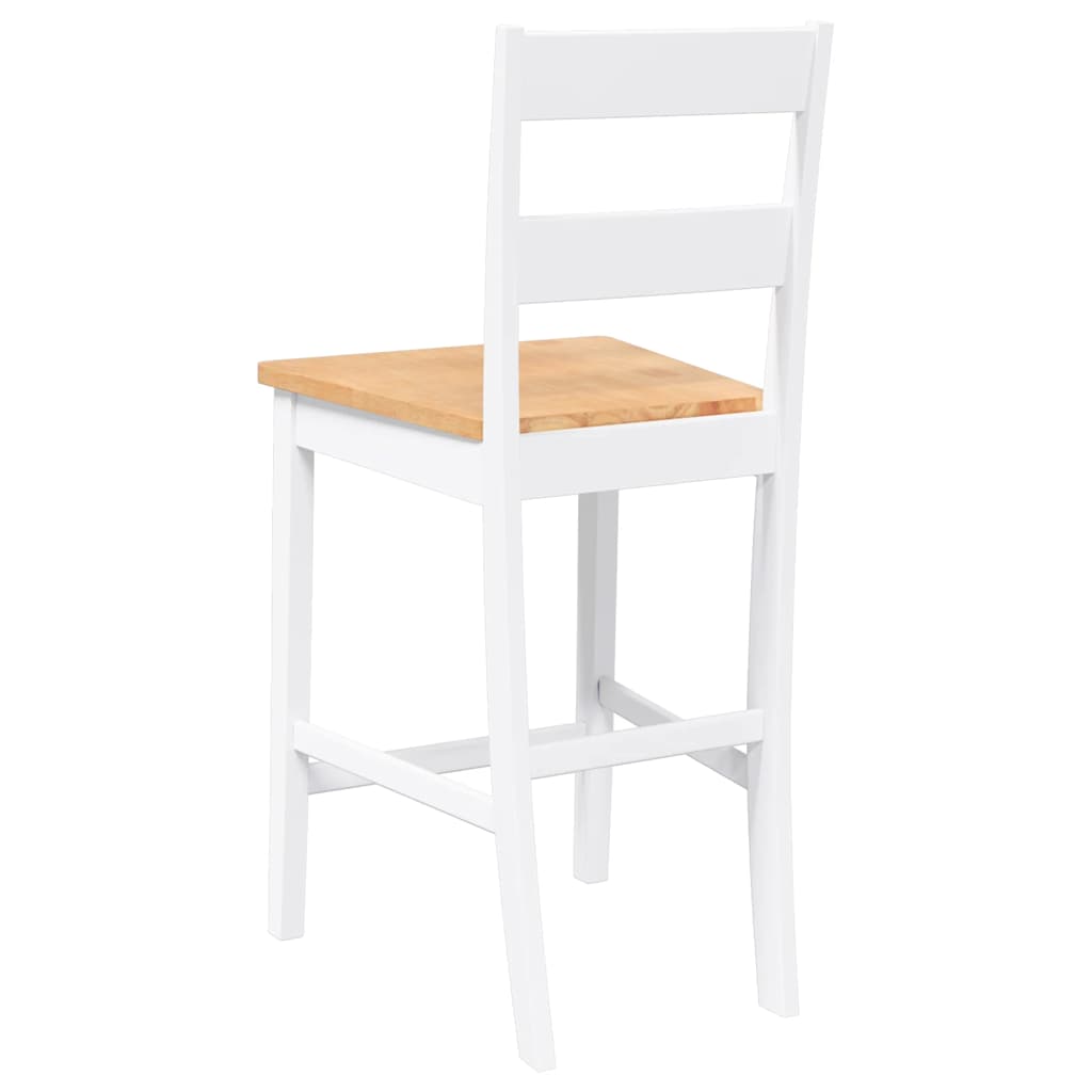 barstole 2 stk. massivt gummitræ hvid