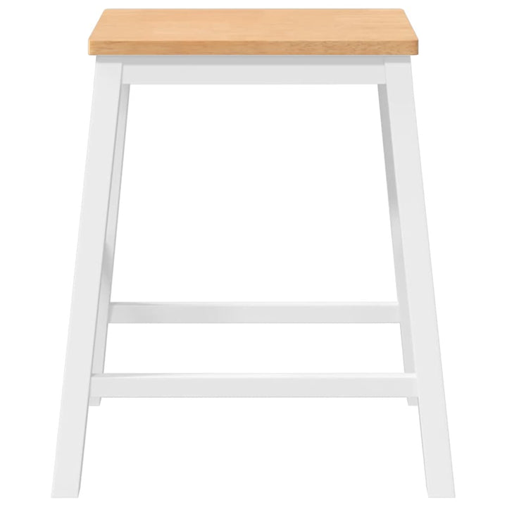 barstole 2 stk. massivt gummitræ hvid