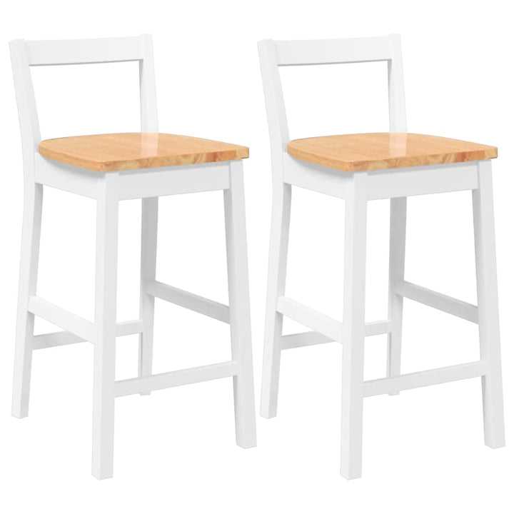 barstole 2 stk. massivt gummitræ hvid
