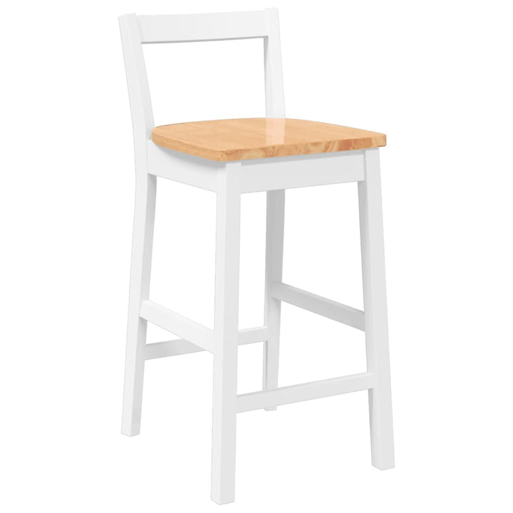 barstole 2 stk. massivt gummitræ hvid