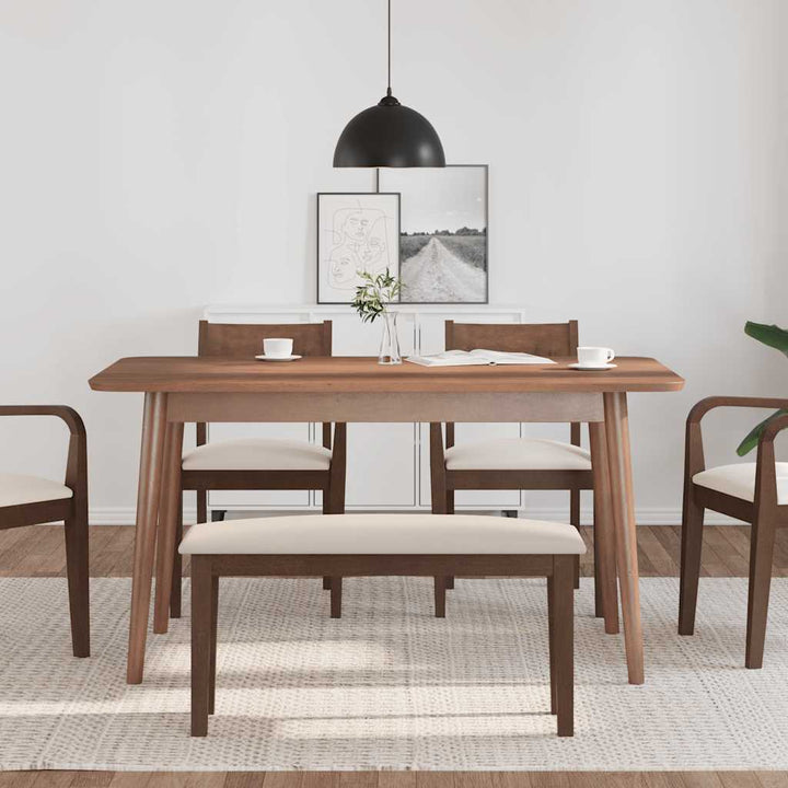 bænk 90 cm massivt gummitræ brun