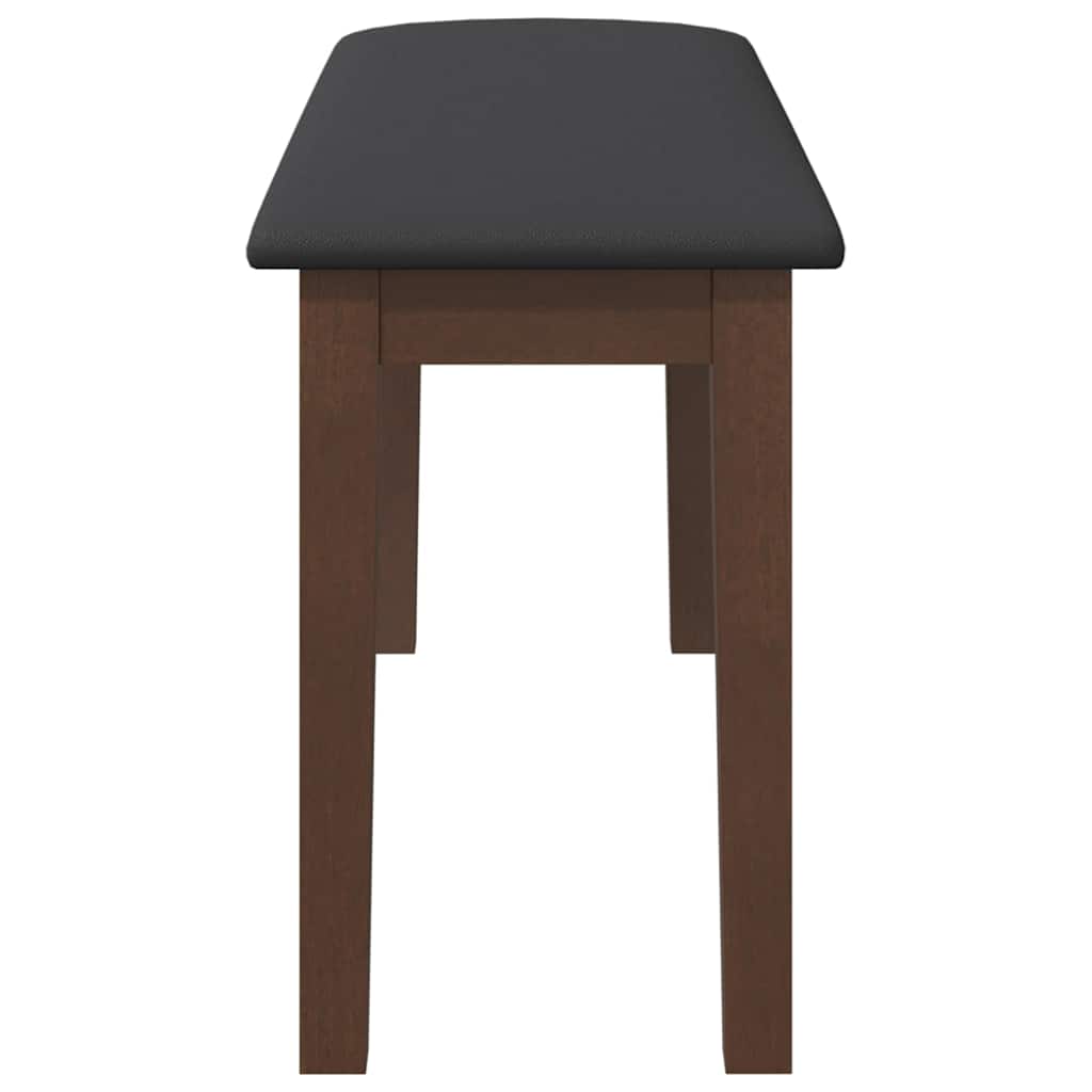 bænk 90 cm massivt gummitræ brun