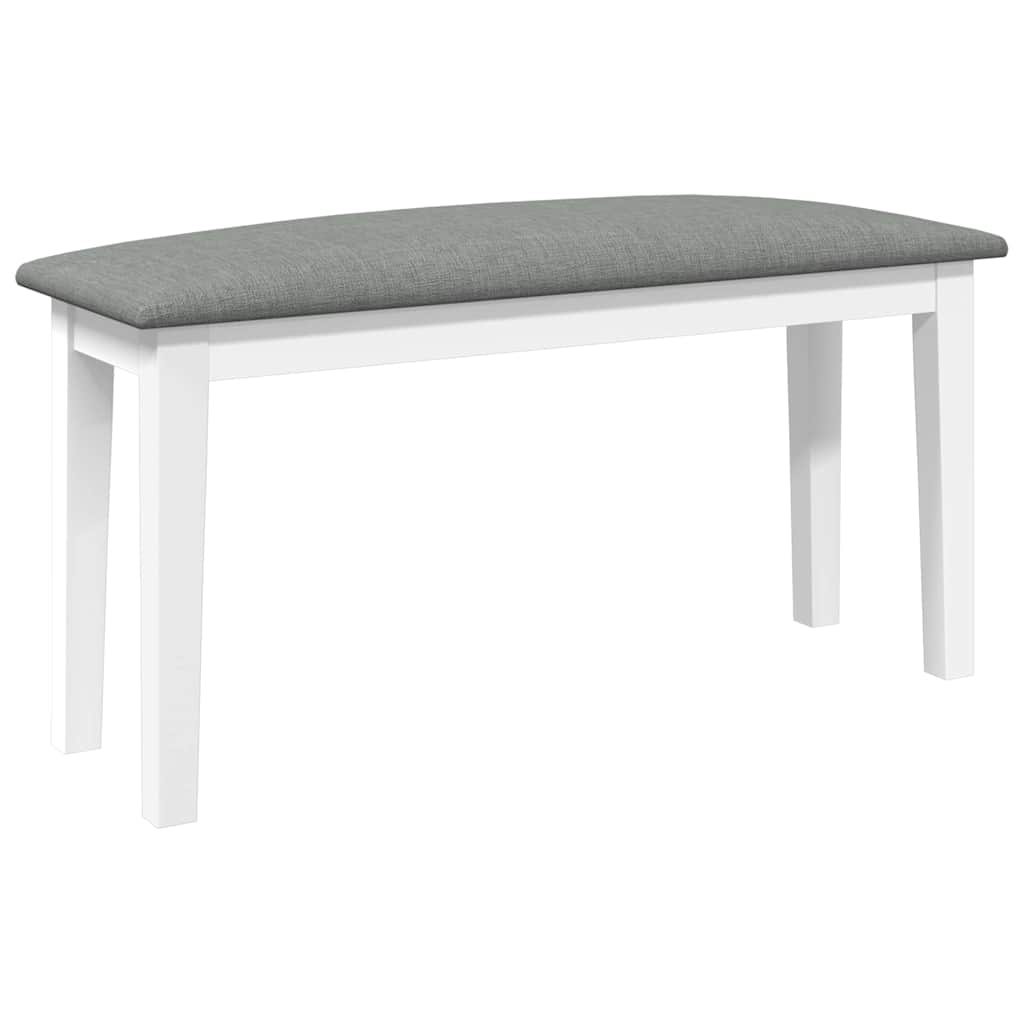 bænk 90 cm massivt gummitræ hvid