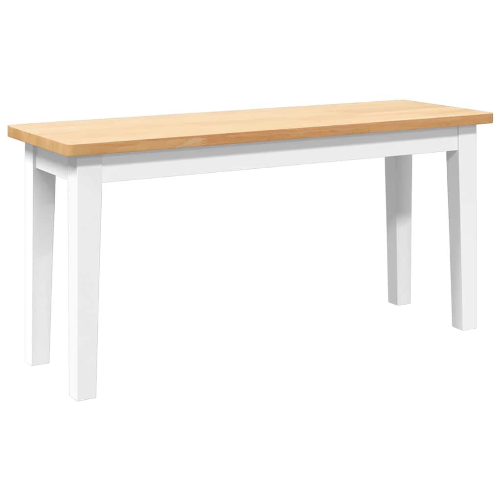 bænk 90 cm massivt gummitræ hvid