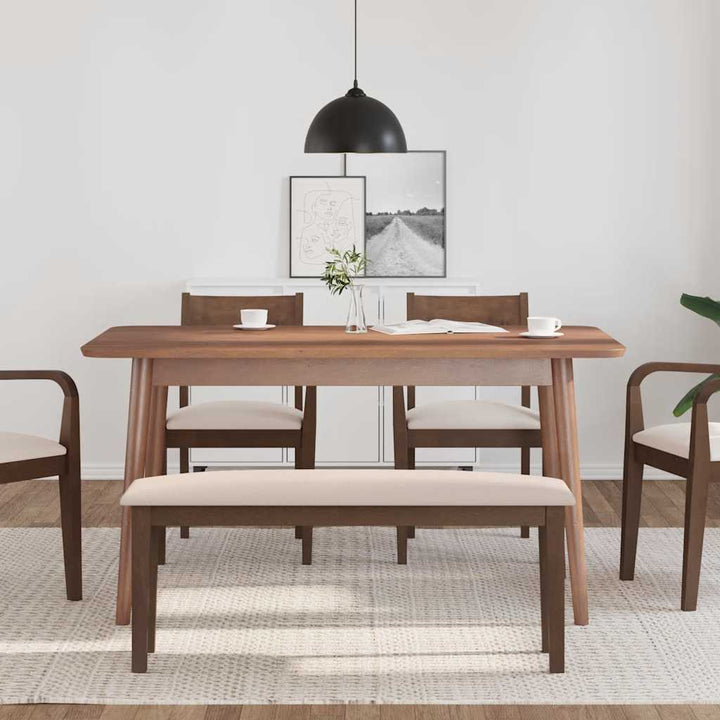 bænk 110 cm massivt gummitræ brun