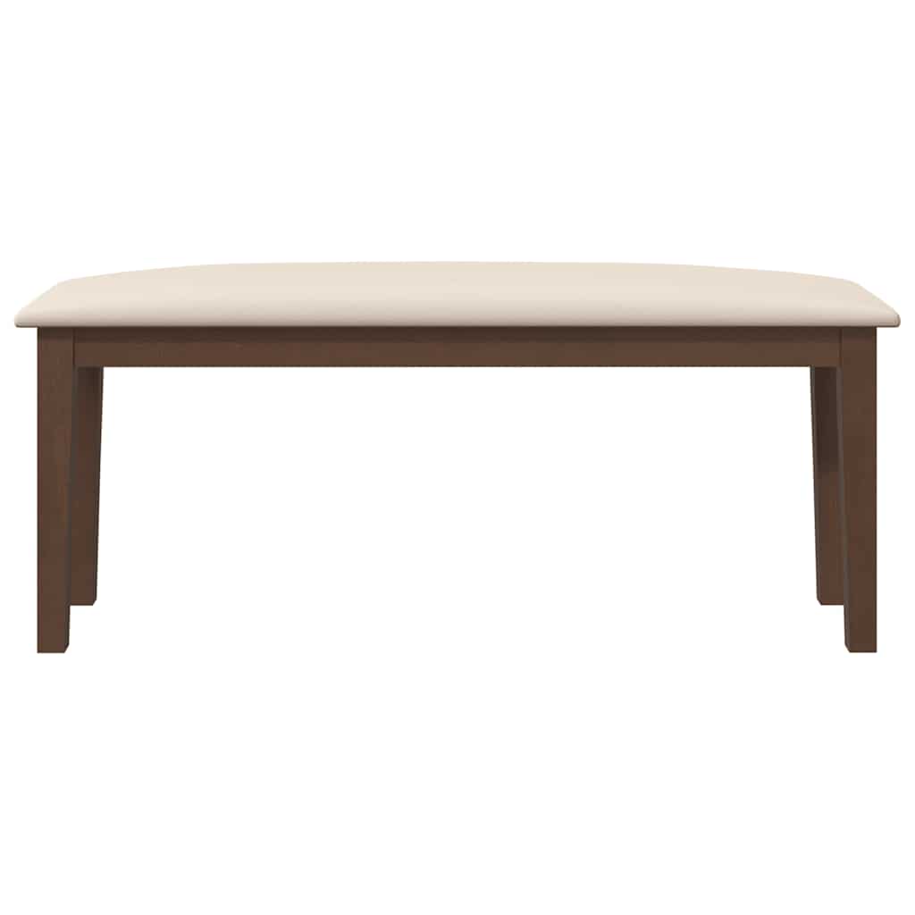 bænk 110 cm massivt gummitræ brun