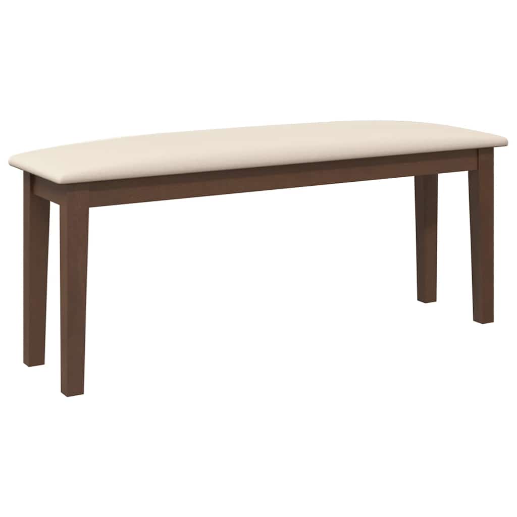 bænk 110 cm massivt gummitræ brun