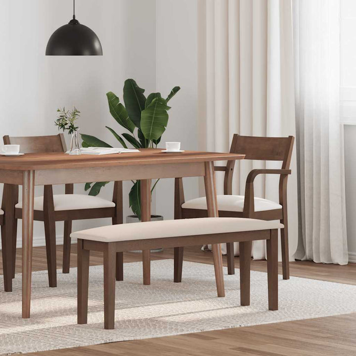 bænk 110 cm massivt gummitræ brun