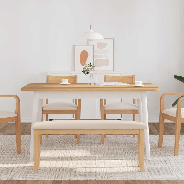 bænk 110 cm massivt gummitræ