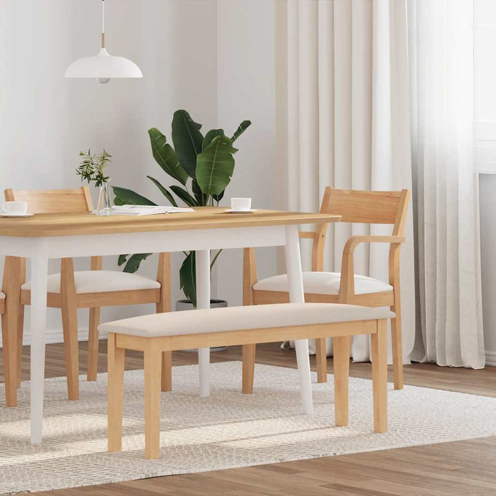 bænk 110 cm massivt gummitræ
