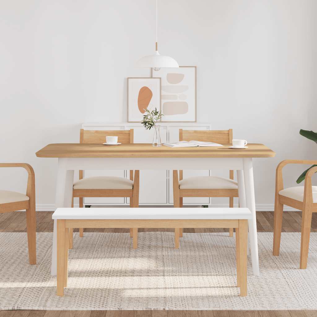 bænk 110 cm massivt gummitræ