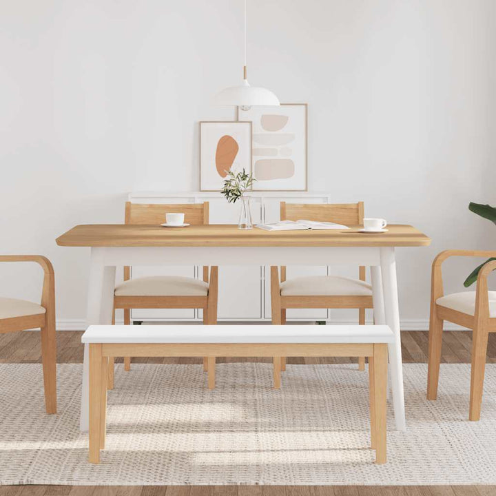 bænk 110 cm massivt gummitræ