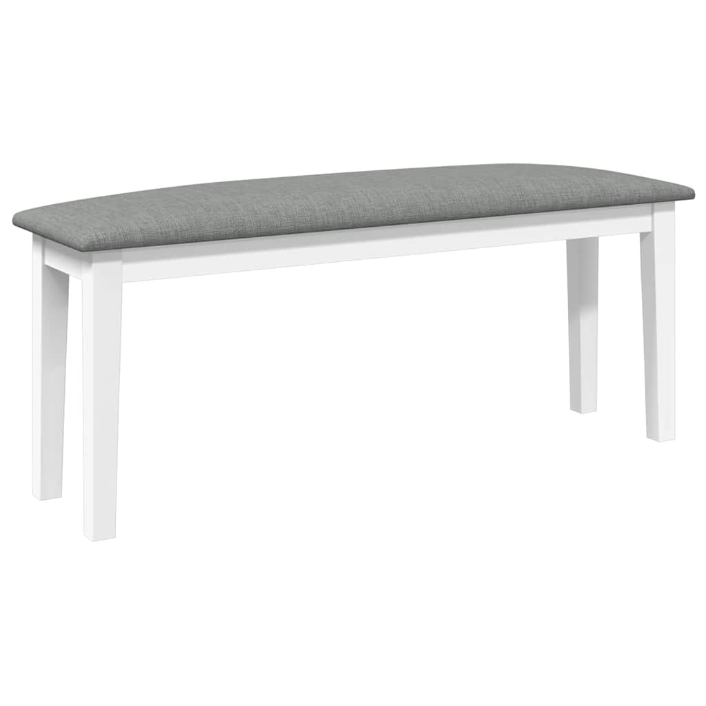 bænk 110 cm massivt gummitræ hvid