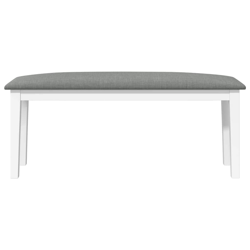 bænk 110 cm massivt gummitræ hvid