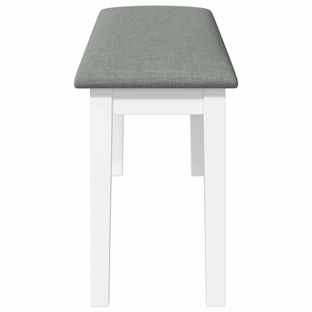 bænk 110 cm massivt gummitræ hvid