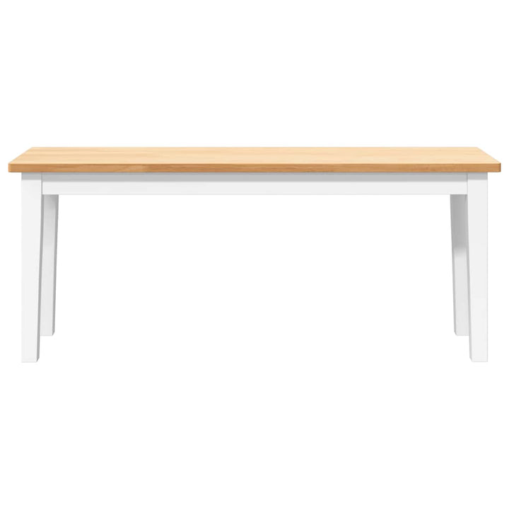 bænk 110 cm massivt gummitræ hvid