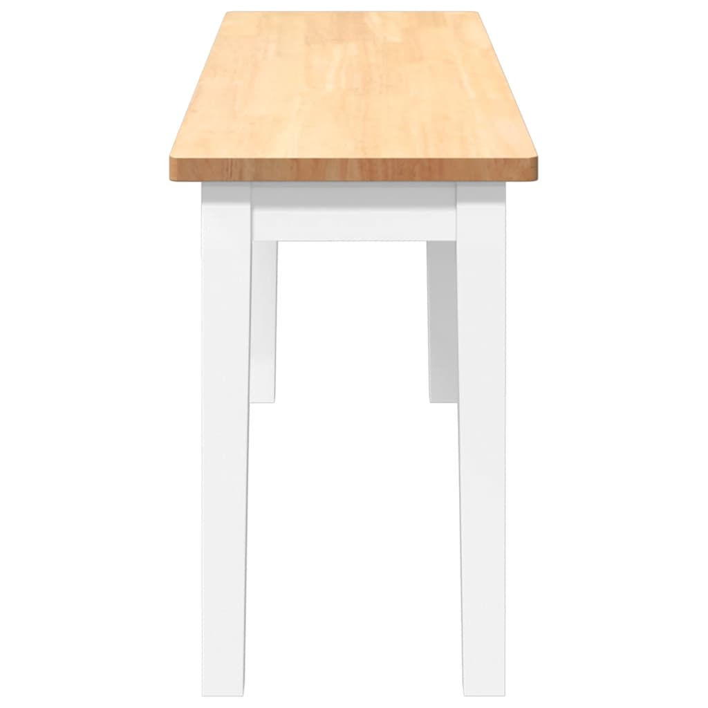 bænk 110 cm massivt gummitræ hvid