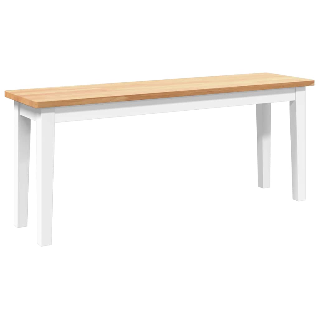 bænk 110 cm massivt gummitræ hvid
