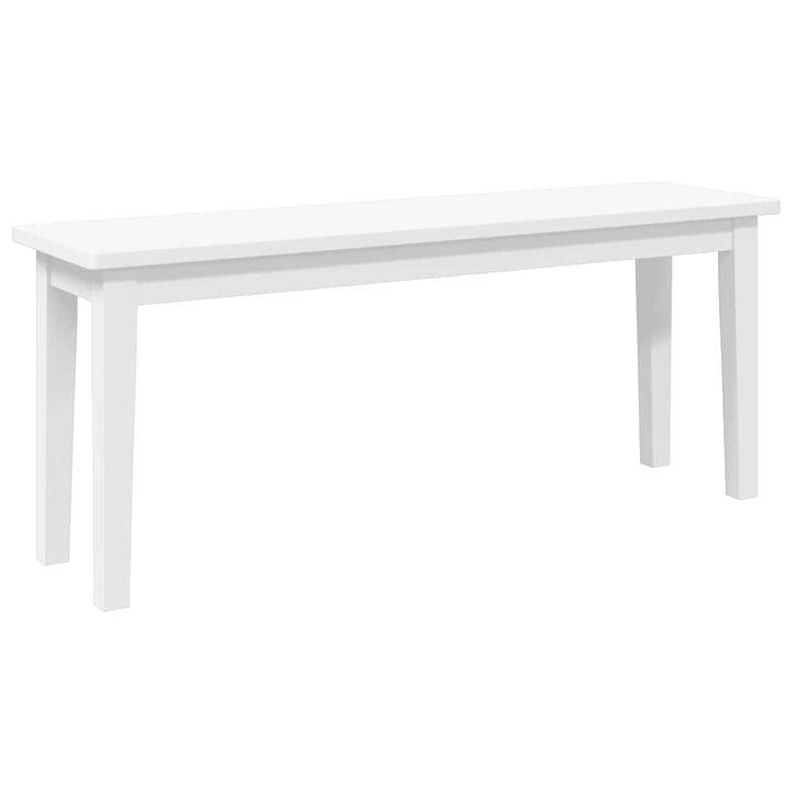 bænk 110 cm massivt gummitræ hvid