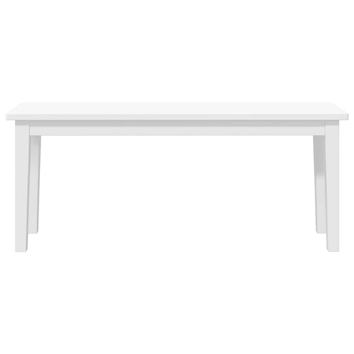 bænk 110 cm massivt gummitræ hvid