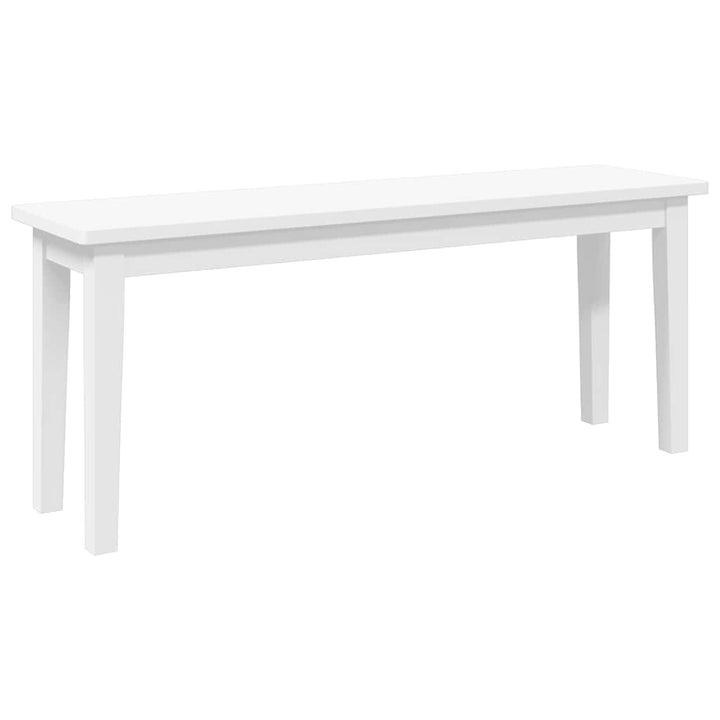 bænk 110 cm massivt gummitræ hvid