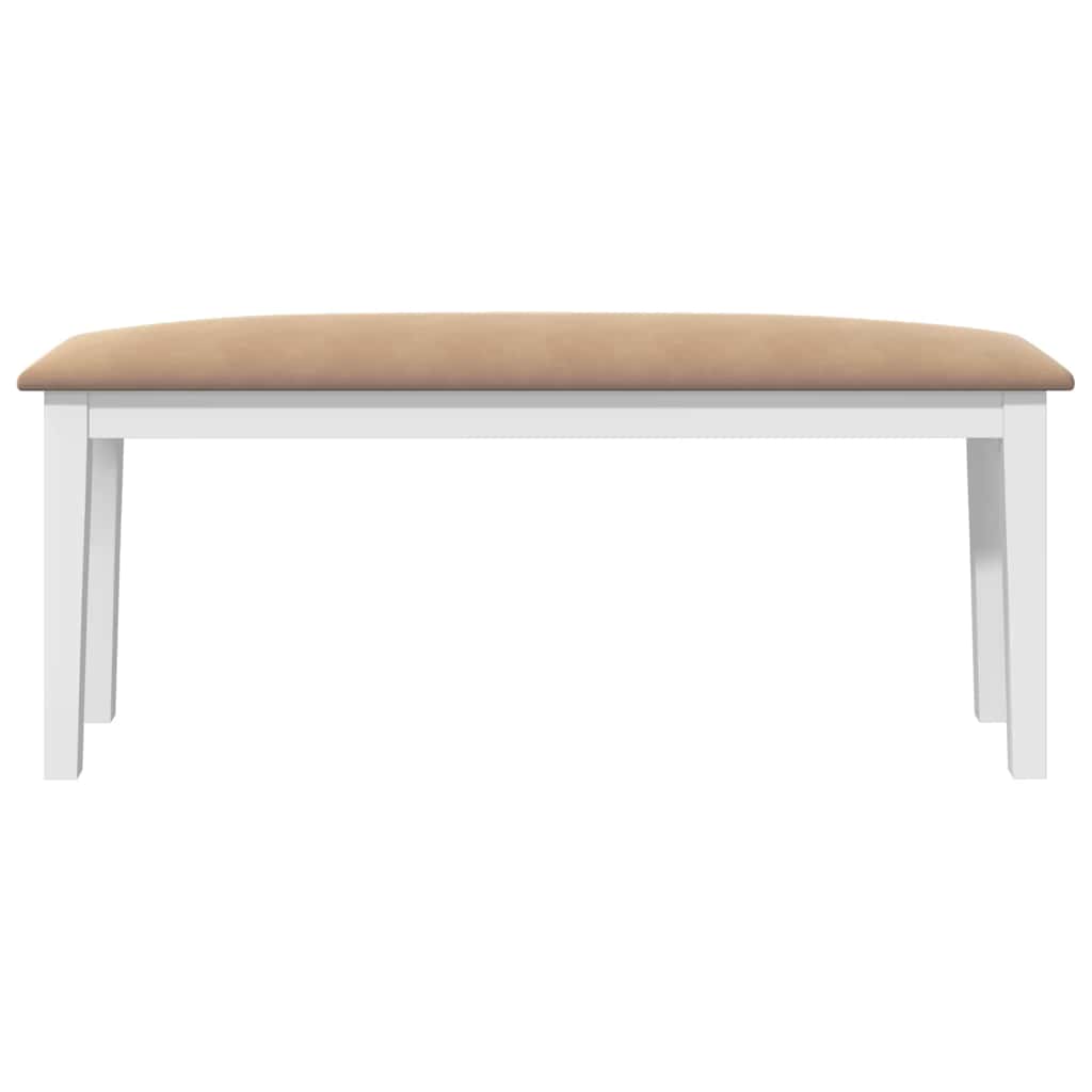 bænk 110 cm massivt gummitræ hvid