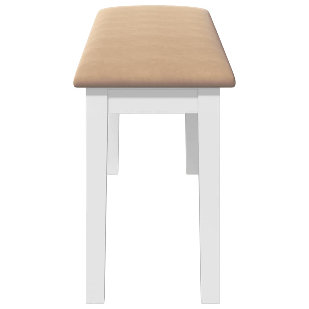 bænk 110 cm massivt gummitræ hvid