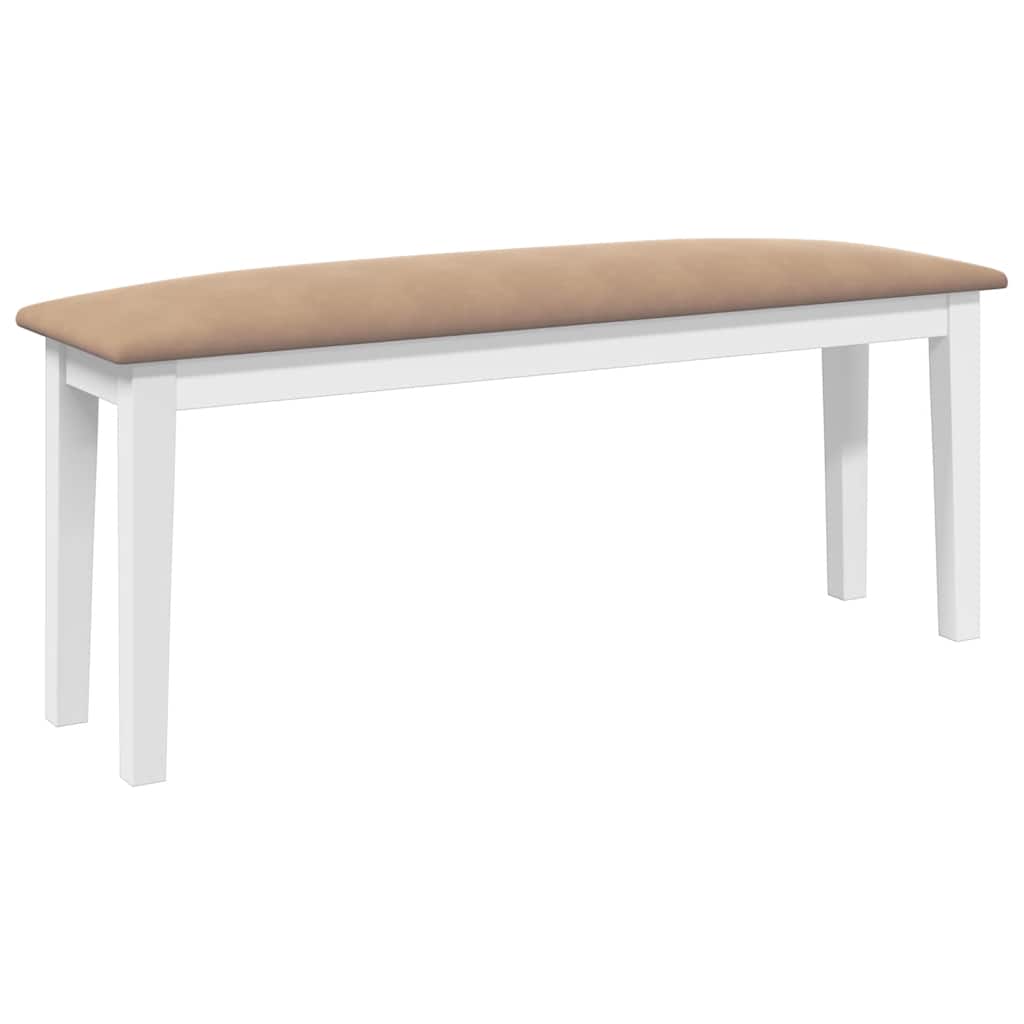 bænk 110 cm massivt gummitræ hvid