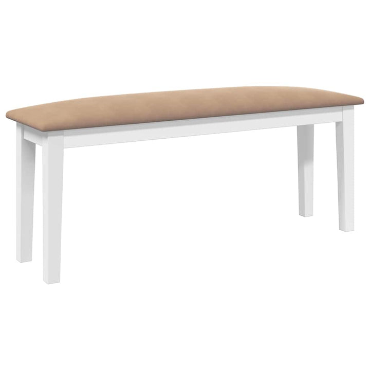 bænk 110 cm massivt gummitræ hvid