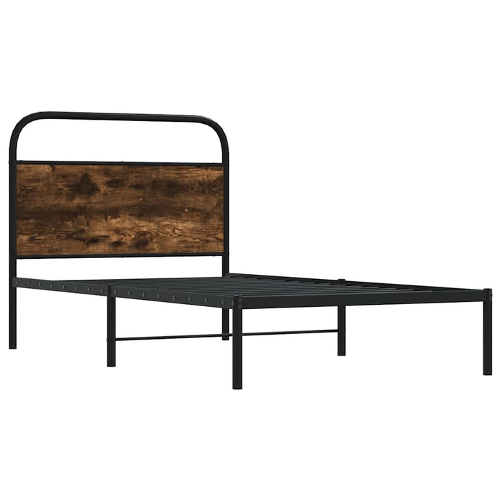 sengeramme 90x190 cm uden madras konstrueret træ røget eg