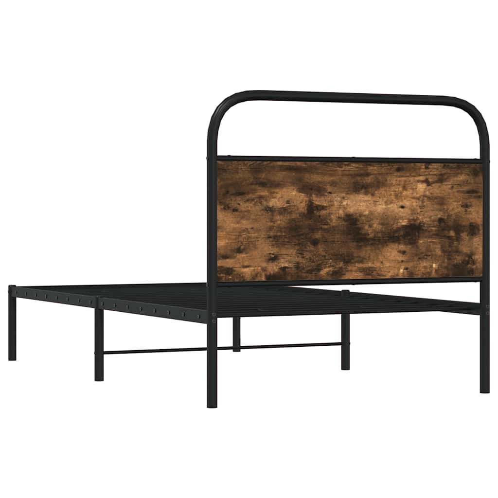 sengeramme 90x190 cm uden madras konstrueret træ røget eg
