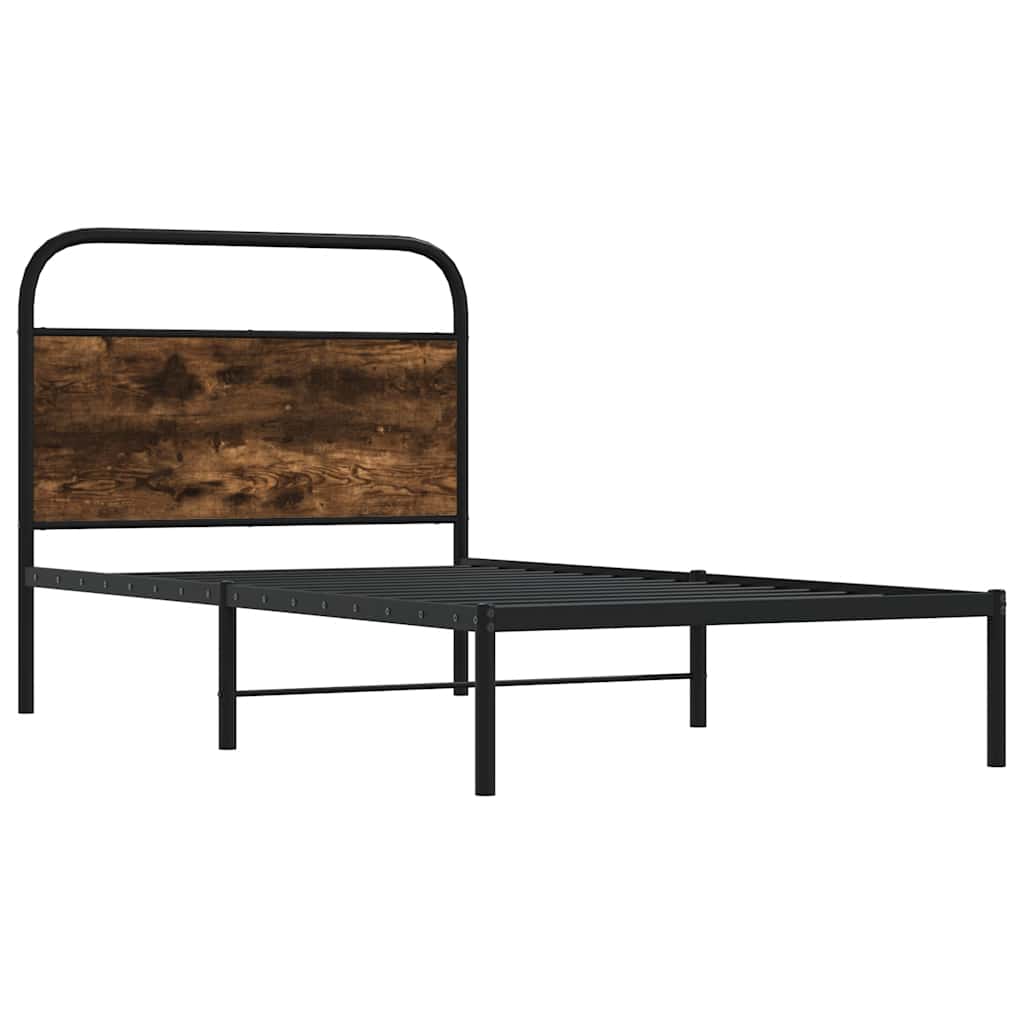 sengeramme 100x190 cm uden madras konstrueret træ røget eg