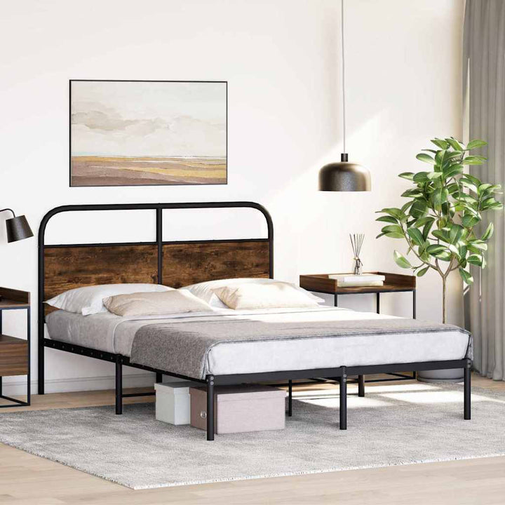 sengeramme 135x190 cm uden madras konstrueret træ røget eg