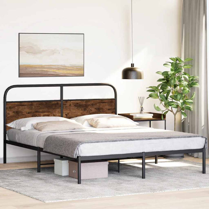 sengeramme 150x200 cm uden madras konstrueret træ røget eg